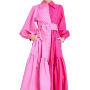 Long Sleeve Two-Tone Shirtdress - Christopher John